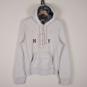 Abercrombie & Fitch Embroidered Pullover Muscle Hoodie Heather Gray Medium 22x26